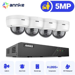 Annke - 5MP 8 Channel PoE Security System with 4 Dome Cameras,EXIR 2.0 Night Vision, Built-in Mic & sd Card Slot, rtsp Supported,Works with Alexa Annke - 5MP 8 Channel PoE Security System with 4 Dome Cameras,EXIR 2.0 Night Vision, Built-in Mic & sd Card Slot, rtsp Supported,Works with Alexa