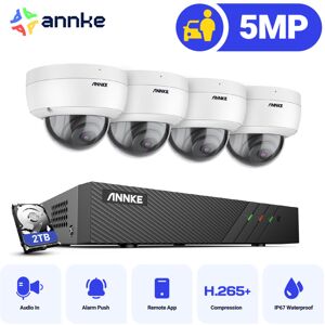 Annke - 5MP 8 Channel PoE Security System with 4 Dome Cameras,EXIR 2.0 Night Vision,RTSP Supported - 2TB hdd Annke - 5MP 8 Channel PoE Security System with 4 Dome Cameras,EXIR 2.0 Night Vision,RTSP Supported - 2TB hdd