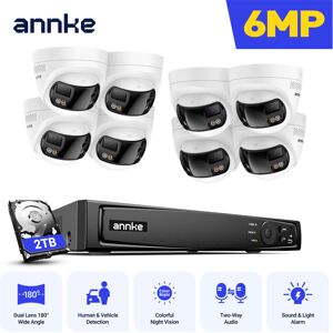 ANNKE 6MP 8CH Security PoE Cameras System with Active Siren Alarm Human Vehicle Detection ANNKE 6MP 8CH Security PoE Cameras System with Active Siren Alarm Human Vehicle Detection