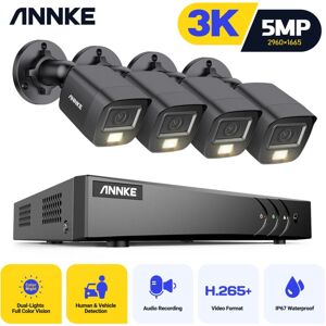 Annke - 8CH Video Security System 5MP H.265+ 5 in 1 dvr Recorder 3K Camera Outdoor Waterproof Protection cctv Kit 4Camera Annke - 8CH Video Security System 5MP H.265+ 5 in 1 dvr Recorder 3K Camera Outdoor Waterproof Protection cctv Kit 4Camera