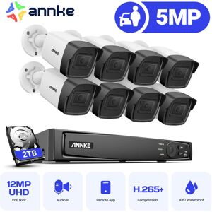 Annke - 5MP cctv Kit 16CH nvr 8×Cameras Outdoor ir Night Vision Motion Detection Security Camera System - 2TB hdd Annke - 5MP cctv Kit 16CH nvr 8×Cameras Outdoor ir Night Vision Motion Detection Security Camera System - 2TB hdd