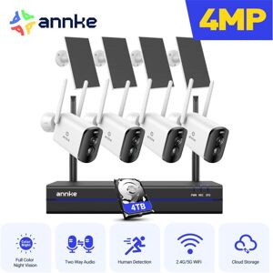 Sannce - annke Wireless Security Solar Camera Outdoor 4MP Dual Light WiFi Battery Camera pir Motion Sensor Human Detection Color Night Vision IP65 4TB Sannce - annke Wireless Security Solar Camera Outdoor 4MP Dual Light WiFi Battery Camera pir Motion Sensor Human Detection Color Night Vision IP65 4TB