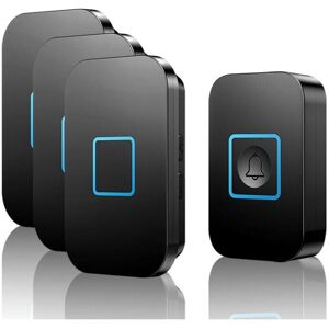 YMYNY Black wireless doorbell, 400 m range, IP55 waterproof outdoor doorbell with 3 plug-in receivers, 60 melodies, 5 volume levels, just plug in and go YMYNY Black wireless doorbell, 400 m range, IP55 waterproof outdoor doorbell with 3 plug-in receivers, 60 melodies, 5 volume levels, just plug in and go