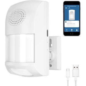 SERBIA Détecteur de mouvement intelligent, alarme de sécurité sans fil WiFi, alarme sonore et lumineuse 110 dB, alertes d'application gratuites, détecteur SERBIA Détecteur de mouvement intelligent, alarme de sécurité sans fil WiFi, alarme sonore et lumineuse 110 dB, alertes d'application gratuites, détecteur