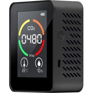 Dioxide Detector 3-in-1 Carbon Air Quality Monitor, Temperature and Humidity Analyzer for Digital CO2 Meter, Black Dioxide Detector 3-in-1 Carbon Air Quality Monitor, Temperature and Humidity Analyzer for Digital CO2 Meter, Black