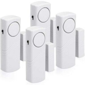 COOCHEER Door and Window Alarm - 4x Wireless Intrusion Alarm Set - Home Security Against Burglary - Magnetic Operation - 100 dB COOCHEER Door and Window Alarm - 4x Wireless Intrusion Alarm Set - Home Security Against Burglary - Magnetic Operation - 100 dB