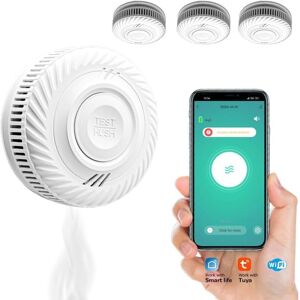 COOCHEER Fire alarm, smoke detector, 10-year battery life, remote notification, Smart Life compatible, 6-person sharing, battery-operated, contactless COOCHEER Fire alarm, smoke detector, 10-year battery life, remote notification, Smart Life compatible, 6-person sharing, battery-operated, contactless