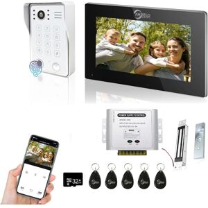 GOTRAYS Inch Touch Screen Video Intercom with 1080P Wired Doorbell System, Support Fingerprint, RFID Card, Password, with Electromagnetic Lock White GOTRAYS Inch Touch Screen Video Intercom with 1080P Wired Doorbell System, Support Fingerprint, RFID Card, Password, with Electromagnetic Lock White