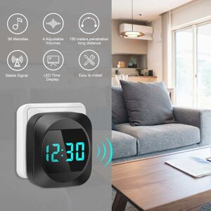 TIGREZY Wireless Doorbell Waterproof Outdoor with led Time Display, Cordless Door Chime Kit with 1 Receiver, 38 Adjustable Melodies, 150 Meters Range for TIGREZY Wireless Doorbell Waterproof Outdoor with led Time Display, Cordless Door Chime Kit with 1 Receiver, 38 Adjustable Melodies, 150 Meters Range for