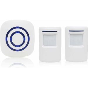 DEWDAT Passage alarm, shop bell wireless alarm system with motion detector access detector doorbell with 38 ringtones range up to 100 meters (2 sensors + DEWDAT Passage alarm, shop bell wireless alarm system with motion detector access detector doorbell with 38 ringtones range up to 100 meters (2 sensors +