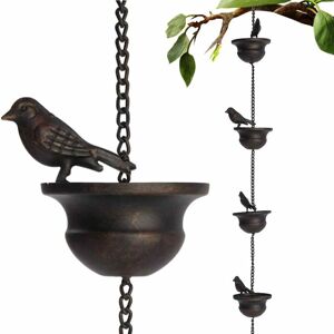 SNQ Rain Chains for Gutters, Mobile Birds on Cups, Rain Toys, 2.4 Meter Long Rain Toys with Hooks and Attached Birds SNQ Rain Chains for Gutters, Mobile Birds on Cups, Rain Toys, 2.4 Meter Long Rain Toys with Hooks and Attached Birds