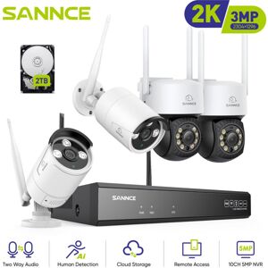 Sannce - 3MP Wireless Surveillance Camera Kit ir Night Vision Motion Detection Security cctv Wifi Camera System - 2TB hdd Sannce - 3MP Wireless Surveillance Camera Kit ir Night Vision Motion Detection Security cctv Wifi Camera System - 2TB hdd