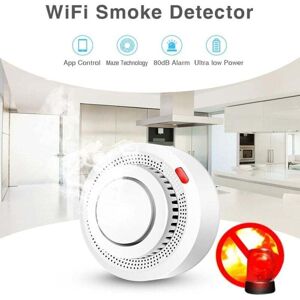 SNQ Smart smoke detector and fire alarm: Wi-Fi smoke detector with app notifications, wireless smoke detector with photoelectric sensor for home, remote SNQ Smart smoke detector and fire alarm: Wi-Fi smoke detector with app notifications, wireless smoke detector with photoelectric sensor for home, remote