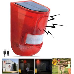 GOTRAYS Solar Sound & Light Alarm Motion Sensor 110 Decibels Siren Sound Alert & 6LEDs Flash Warning Strobe Security Alarm System for Farm Villa GOTRAYS Solar Sound & Light Alarm Motion Sensor 110 Decibels Siren Sound Alert & 6LEDs Flash Warning Strobe Security Alarm System for Farm Villa