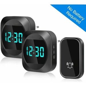 MIMIY Outdoor Waterproof Wireless Doorbell with led Time Display, Wireless Door Chime Kit with 2 Receivers, 38 Adjustable Melodies, 150 Meters Range for MIMIY Outdoor Waterproof Wireless Doorbell with led Time Display, Wireless Door Chime Kit with 2 Receivers, 38 Adjustable Melodies, 150 Meters Range for