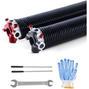 Vevor - Garage Door Torsion Springs, Pair of 0.234 x 2 x 28 in, 16000 Cycles, Electrophoresis Black Coated for Replacement, Garage Door Springs with Vevor - Garage Door Torsion Springs, Pair of 0.234 x 2 x 28 in, 16000 Cycles, Electrophoresis Black Coated for Replacement, Garage Door Springs with