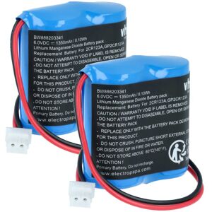 vhbw 2x Battery compatible with Visonic Next CAM Motion Sensor (1350 mAh, 6 V, Li-MnO2) vhbw 2x Battery compatible with Visonic Next CAM Motion Sensor (1350 mAh, 6 V, Li-MnO2)