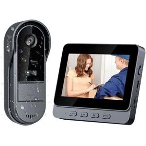 TEHTUY Waterproof 1080P Wireless Outdoor Doorbell with Camera, 4.3" IPS Screen, IP65 Waterproof Wireless Video Intercom, 170° HD Camera, Infrared Night TEHTUY Waterproof 1080P Wireless Outdoor Doorbell with Camera, 4.3" IPS Screen, IP65 Waterproof Wireless Video Intercom, 170° HD Camera, Infrared Night