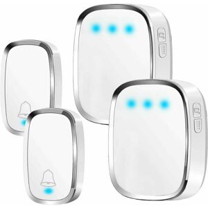 GOTRAYS Waterproof Wireless Outdoor Doorbell, 300m Range Doorbell, 2 Transmitters & 2 Receivers, Wireless Doorbell Kit with Flashing led, 36 Melodies, 4 GOTRAYS Waterproof Wireless Outdoor Doorbell, 300m Range Doorbell, 2 Transmitters & 2 Receivers, Wireless Doorbell Kit with Flashing led, 36 Melodies, 4