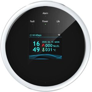 SNQ WiFi Gas Leak Detector and Fire Alarm with LCD Screen Wall Mount, App Control, WiFi Tester for Natural/LPG Gas, Methane Alarm, Buzzer for Home and SNQ WiFi Gas Leak Detector and Fire Alarm with LCD Screen Wall Mount, App Control, WiFi Tester for Natural/LPG Gas, Methane Alarm, Buzzer for Home and