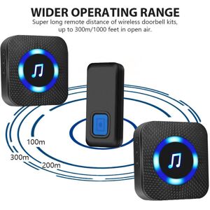 GOTRAYS Wireless Doorbell, 400M Door Bell IP55 Waterproof Electronic Chime, Chime Kit with Plug-in Receivers for Home (1 Receiver + 1 Transmitter) GOTRAYS Wireless Doorbell, 400M Door Bell IP55 Waterproof Electronic Chime, Chime Kit with Plug-in Receivers for Home (1 Receiver + 1 Transmitter)