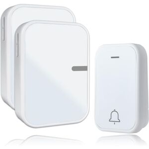 GOTRAYS Wireless Doorbell Waterproof IP44 for Outdoor Indoor Wireless Doorbell without Battery, 38 Melodies and 4 Levels, 1 Transmitter 2 Receivers Range GOTRAYS Wireless Doorbell Waterproof IP44 for Outdoor Indoor Wireless Doorbell without Battery, 38 Melodies and 4 Levels, 1 Transmitter 2 Receivers Range