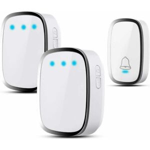 DAYPLUS Wireless Doorbell with 2 Receivers, Waterproof Door Bell, Wall Plug-in Cordless Chime, 300m/1000ft Range, 36 Melodies to Choose, 4 Level Volume, White DAYPLUS Wireless Doorbell with 2 Receivers, Waterproof Door Bell, Wall Plug-in Cordless Chime, 300m/1000ft Range, 36 Melodies to Choose, 4 Level Volume, White