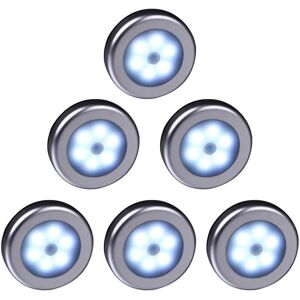 WOIYIC Wireless LED light with motion detector for closet, stairs, hallway, kitchen, bedroom (6pcs) (silver shell (white light) WOIYIC Wireless LED light with motion detector for closet, stairs, hallway, kitchen, bedroom (6pcs) (silver shell (white light)