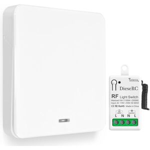 SNQ Wireless Light Switch, RF Transmitter Switch for Type 86 Wall Panel and 10A Relay Controller-Receiver, for Lights Up to 1500W SNQ Wireless Light Switch, RF Transmitter Switch for Type 86 Wall Panel and 10A Relay Controller-Receiver, for Lights Up to 1500W