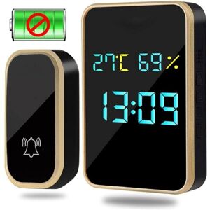 YMYNY Wireless Outdoor Doorbell, Waterproof Automatic Battery-Free Doorbell with Temperature, Humidity and Time Display, Cordless Doorbell with 38 Melodies YMYNY Wireless Outdoor Doorbell, Waterproof Automatic Battery-Free Doorbell with Temperature, Humidity and Time Display, Cordless Doorbell with 38 Melodies