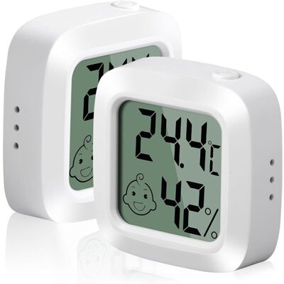 TEHTUY 2-Piece Small High-Precision Digital Indoor Thermometer Hygrometer, Comfort Level Indicator for Office, Baby Room, Dressing Room TEHTUY 2-Piece Small High-Precision Digital Indoor Thermometer Hygrometer, Comfort Level Indicator for Office, Baby Room, Dressing Room