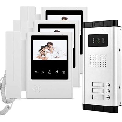 YS-YALOTRS 4.3-inch Wired Video Door Phone Ringer Intercom System Kit 700TVL IR Night Vision Camera + 3 Indoor Monitors for Home/Apartments YS-YALOTRS 4.3-inch Wired Video Door Phone Ringer Intercom System Kit 700TVL IR Night Vision Camera + 3 Indoor Monitors for Home/Apartments