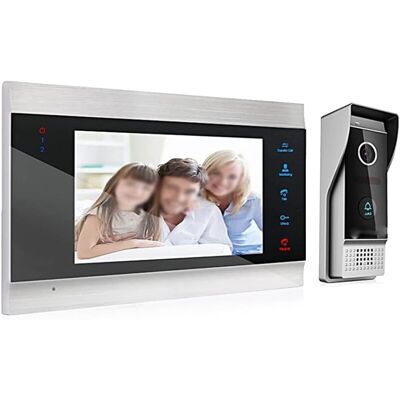 Gotrays - 7 inch Wired Video Intercom System with Waterproof Door Phone Camera, Support Recording/Snapshot Doorbell Gotrays - 7 inch Wired Video Intercom System with Waterproof Door Phone Camera, Support Recording/Snapshot Doorbell
