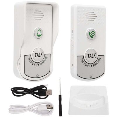 LIIYIELA Inalámbrico bell with voice intercom of 1000 m, water resistant IP54, with 6 months of autonomy in hope, security system for the home. LIIYIELA Inalámbrico bell with voice intercom of 1000 m, water resistant IP54, with 6 months of autonomy in hope, security system for the home.