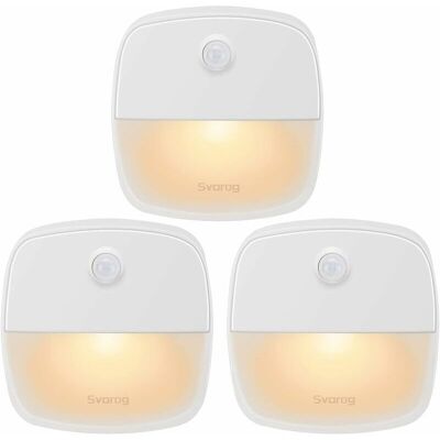 GOTRAYS Indoor Motion Sensor Light, Battery Powered Motion Sensor Light, Bedroom, Automatic LED Night Light for Security (Warm Light) 3PCS GOTRAYS Indoor Motion Sensor Light, Battery Powered Motion Sensor Light, Bedroom, Automatic LED Night Light for Security (Warm Light) 3PCS