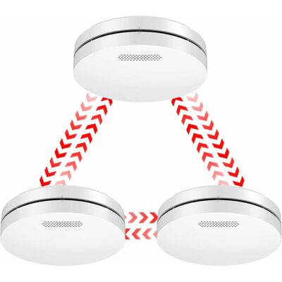 Héloise - Interconnected Smoke Detector, 10 Years Battery, Smoke Detectors, Fire Alarm Smoke Detector, tüv Tested, EN14604 & ce Certified, 3 Pieces Héloise - Interconnected Smoke Detector, 10 Years Battery, Smoke Detectors, Fire Alarm Smoke Detector, tüv Tested, EN14604 & ce Certified, 3 Pieces