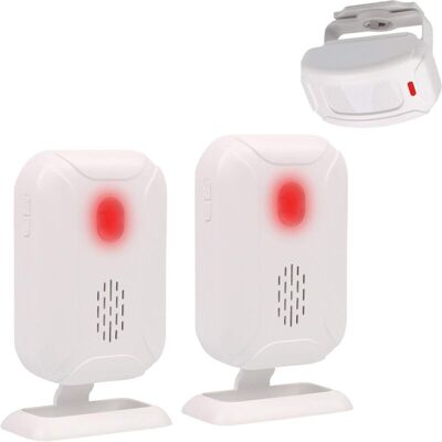 Neptune Motion detector alarm, wireless doorbell for front door/visitors, home and business/mailbox, alarm system set with 1 sensor and 2 receivers - YBQ041 Neptune Motion detector alarm, wireless doorbell for front door/visitors, home and business/mailbox, alarm system set with 1 sensor and 2 receivers - YBQ041
