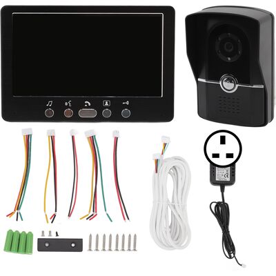 STUNACY Video Doorbell Hd Screen 6 Languages 16 Ringtones 2 Unit Video Intercom Doorbell With Rain Shell Ac100v‑240v Uk Plug STUNACY Video Doorbell Hd Screen 6 Languages 16 Ringtones 2 Unit Video Intercom Doorbell With Rain Shell Ac100v‑240v Uk Plug