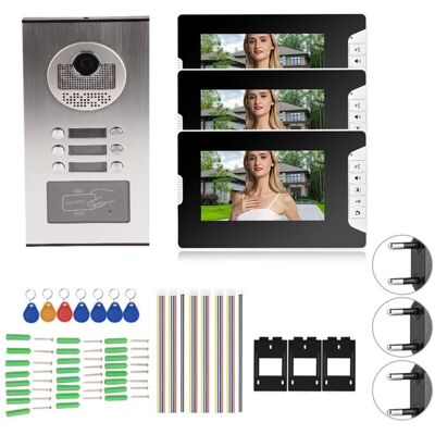 OEM Portie Video Doorphone, 7-inch Lcd Monitor, Wired Camera Doorbell With Night Vision, 3 Monitors And 1000tvl Ir Night Vision Outdoor Camera, 100-240v (eu) OEM Portie Video Doorphone, 7-inch Lcd Monitor, Wired Camera Doorbell With Night Vision, 3 Monitors And 1000tvl Ir Night Vision Outdoor Camera, 100-240v (eu)