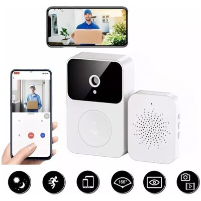 OEM Wireless Video Doorbell, White X9 Wifi Video Doorbell With Night Vision And 2 Sound Modes For Home Security Protection OEM Wireless Video Doorbell, White X9 Wifi Video Doorbell With Night Vision And 2 Sound Modes For Home Security Protection