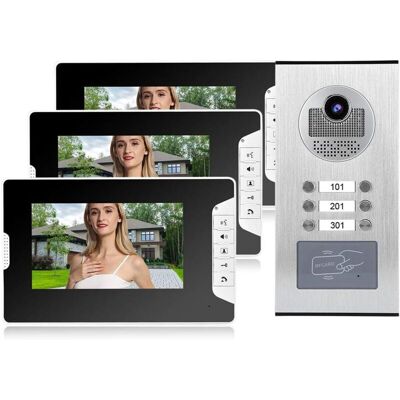 OEM – 7-inch Smart Video Intercom System – Waterproof Ir Camera With Night Vision – 3 Monitors For The Home – Easy Installation OEM – 7-inch Smart Video Intercom System – Waterproof Ir Camera With Night Vision – 3 Monitors For The Home – Easy Installation