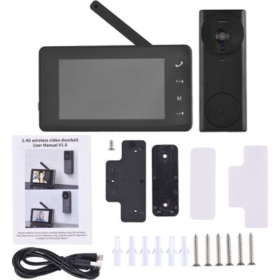 OEM 2.4g Wireless Video Doorbell, 4.3-inch Ips Screen, 170-degree Night Vision, Hifi Microphone, Two-way Intercom, For Villa, House, Office, Apartment OEM 2.4g Wireless Video Doorbell, 4.3-inch Ips Screen, 170-degree Night Vision, Hifi Microphone, Two-way Intercom, For Villa, House, Office, Apartment