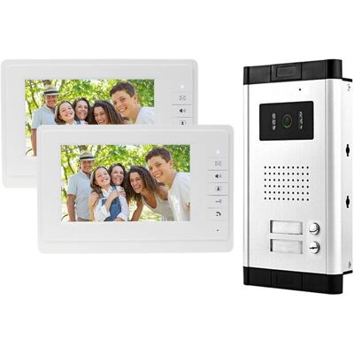 OEM 7" Wired Color Video Door Intercom System With Ir Night Vision Camera And Indoor Control Screens For 2/3 Apartments, 2 Monitors OEM 7" Wired Color Video Door Intercom System With Ir Night Vision Camera And Indoor Control Screens For 2/3 Apartments, 2 Monitors