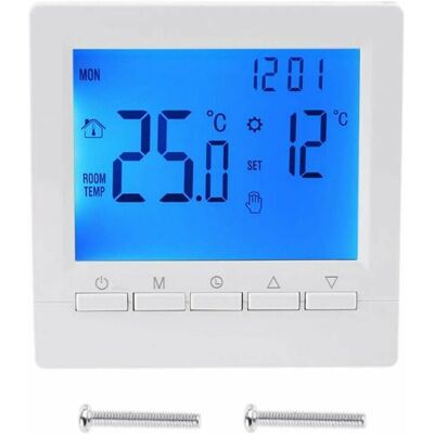 Dewdat - Smart Wall Thermostat with lcd Display for Floor Heating - Blue Backlight Dewdat - Smart Wall Thermostat with lcd Display for Floor Heating - Blue Backlight