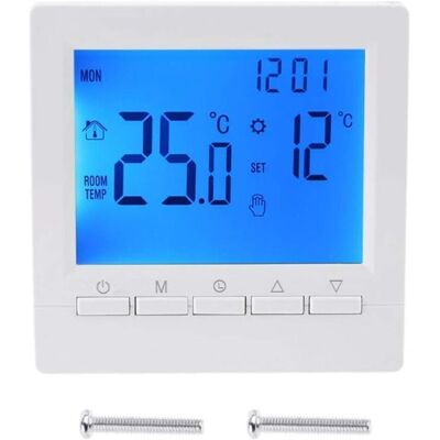 SNQ Smart wall thermostat with LCD screen for underfloor heating - Blue backlight SNQ Smart wall thermostat with LCD screen for underfloor heating - Blue backlight