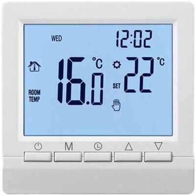 COOCHEER Smart wall thermostat with LCD screen for underfloor heating – Blue backlight – White backlight COOCHEER Smart wall thermostat with LCD screen for underfloor heating – Blue backlight – White backlight