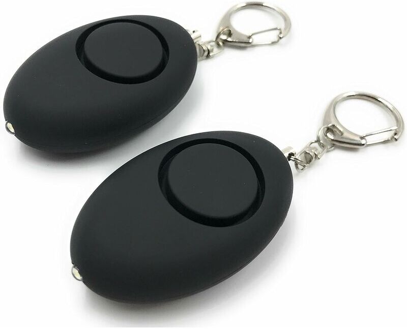 Mumu - Pack of 2 Pocket Alarms, Self Defense, 140dB Siren, led Lamp (Black)