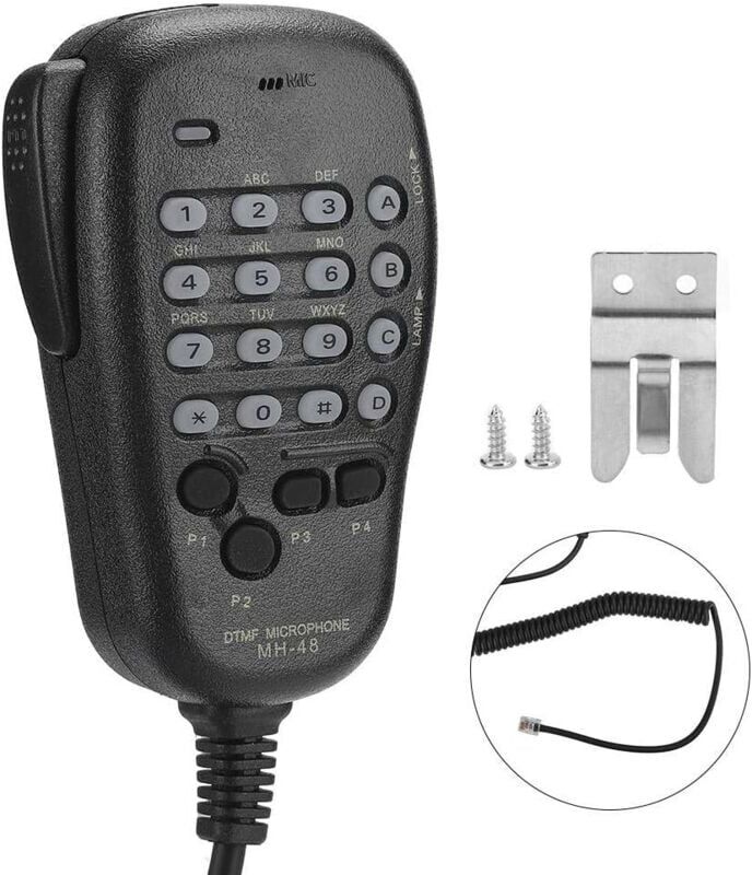 Sollbry - Handheld Microphone,MH-48 dtmf 6PIN Handheld Microphone Hand Mic Equipment Compatible for Yaesu Radio Station