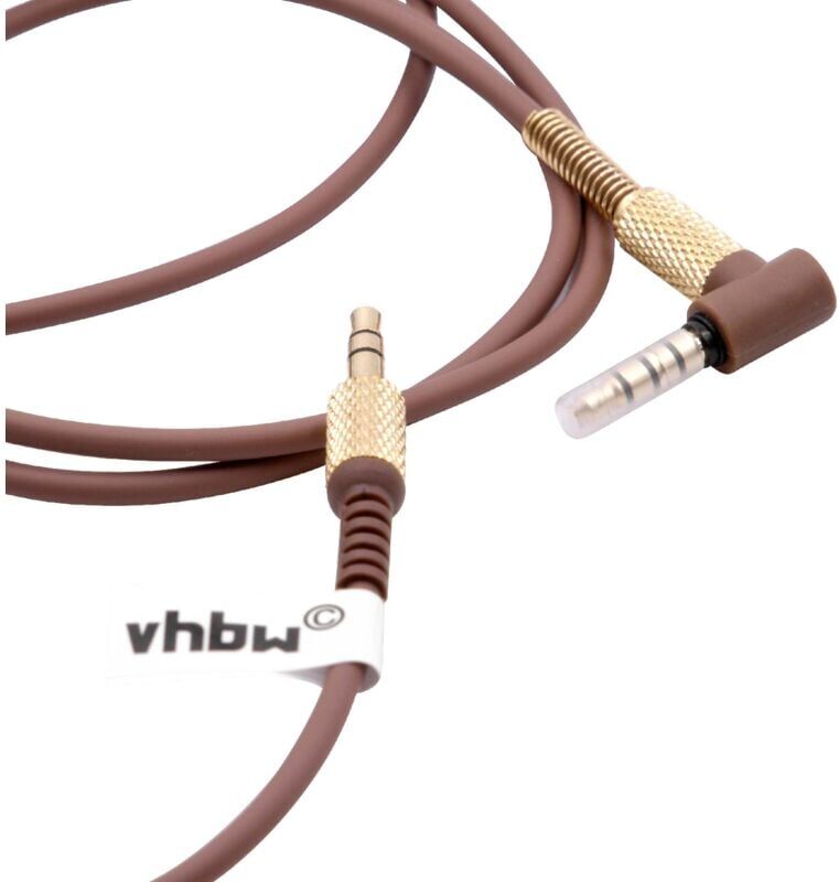 Vhbw - Audio aux Cable compatible with Marshall Major Bluetooth, Major ii Headphones - With 3.5mm Jack, 150 - 230cm, Gold/Brown