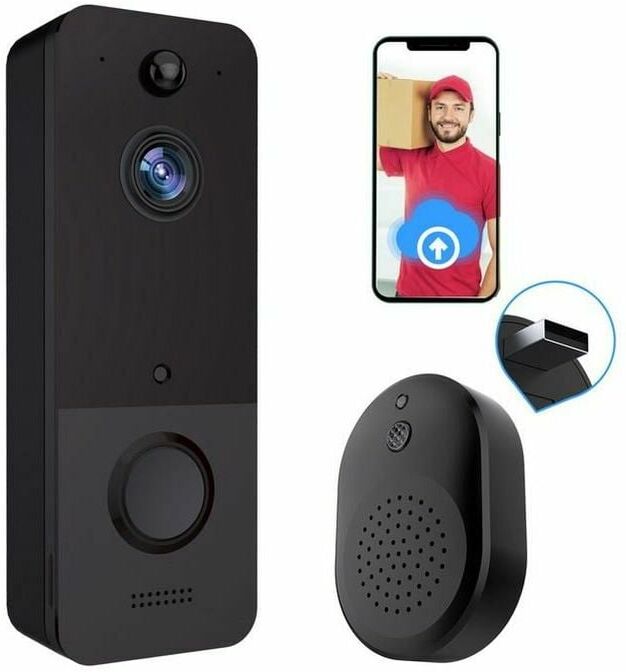 Heguyey - wifi Doorbell Smart Home Wireless Phone Door Bell Camera Security Video Intercom 720P hd ir Night Vision